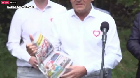 Tusk w Zgierzu: premier Morawiecki ma pełne prawo czuć się autorem podniesienia wieku emerytalnego w Polsce