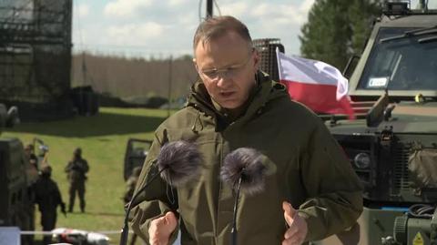 Prezydent Andrzej Duda o ćwiczeniach wojskowych "Brave Griffin" na Litwie 