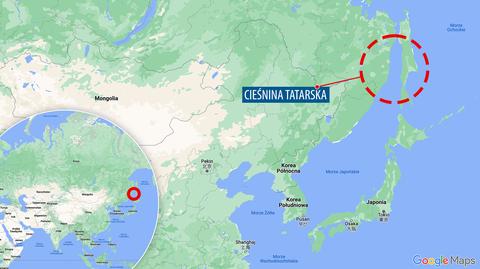 Do zdarzenia doszło w Cieśninie Tatarskiej u wybrzeży rosyjskiej wyspy Sachalin