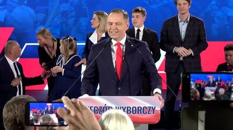 Nawrocki po ogłoszeniu wyników exit poll: dziś w nocy zwyciężymy
