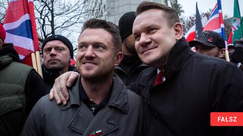 Mimo zakazu uczestnicy marszu odpalają race 