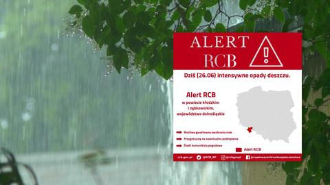 Alert RCB. "Przygotuj się na ewentualne podtopienia"
