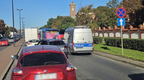 Nagłe hamowanie autobusu w Krakowie