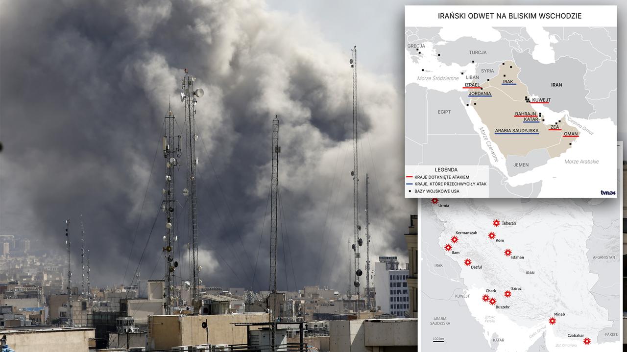 Atak na Iran i odwet reżimu. Pokazujemy na mapach