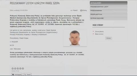 List gończy za Pawłem Szopą