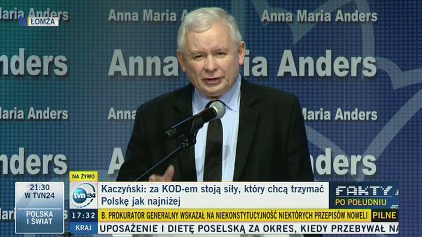 Jarosław Kaczyński w Łomży: sami będziemy rozwiązywać polskie sprawy, bez obcej interwencji