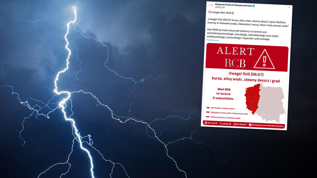 Alert RCB przed burzami. 