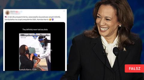 Kamala Harris i jej mąż Doug Emhoff po debacie