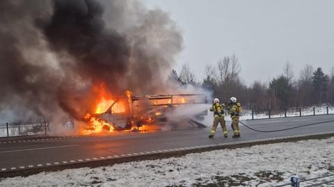 Do pożaru doszło na A1 pod Częstochową