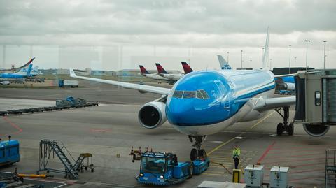 Lotnisko Schiphol w Amsterdamie. Wideo archiwalne