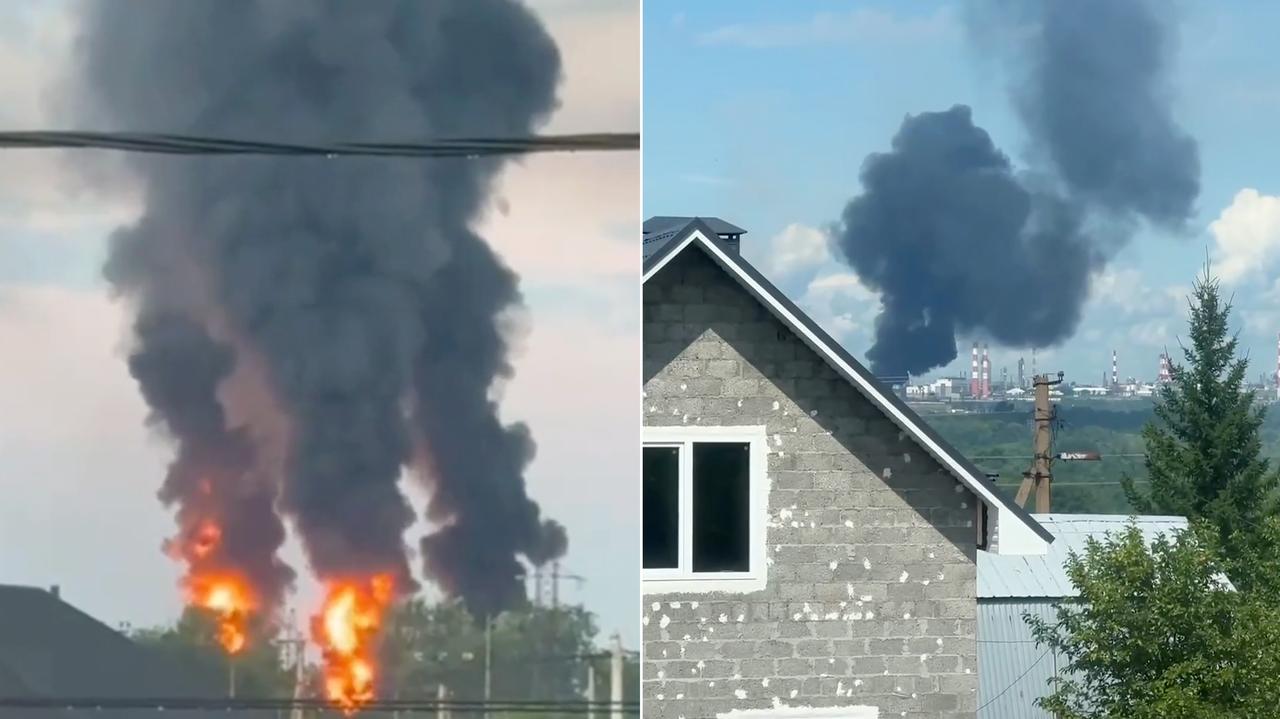 Ukraińskie drony trafiły w dwie rafinerie w Ufie i bazę paliwową Krasnodaru