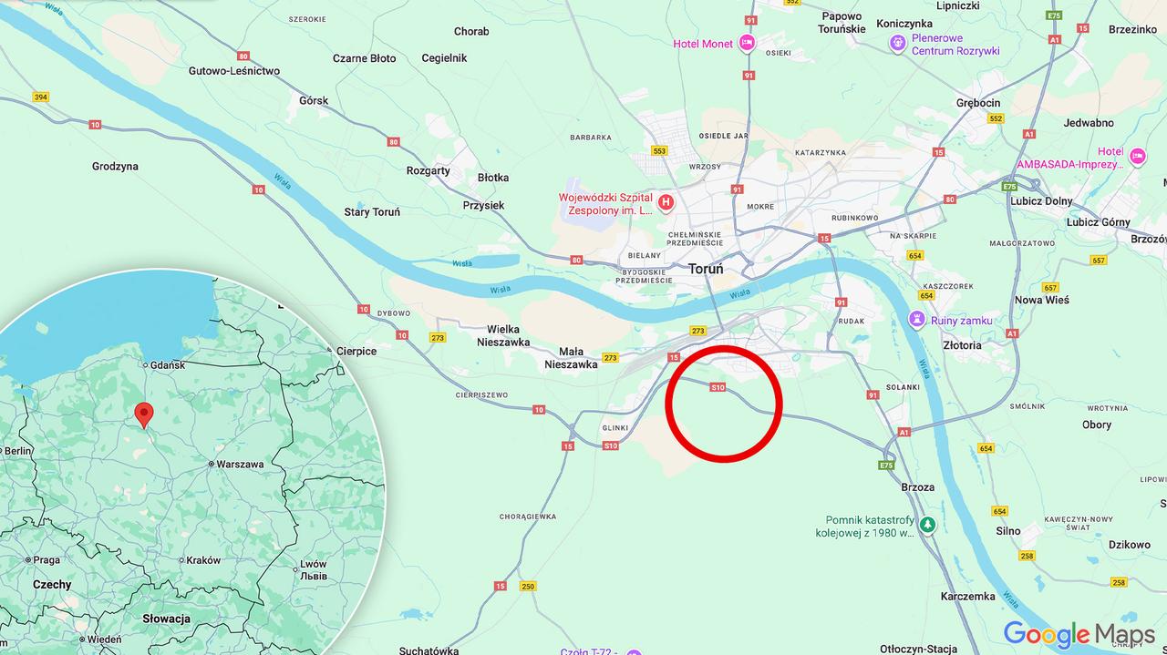 Ranni i jedna ofiara śmiertelna. Wypadek pod Toruniem