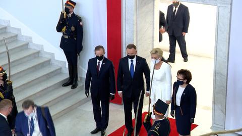 Andrzej Duda powitany w Sejmie przez marszałków