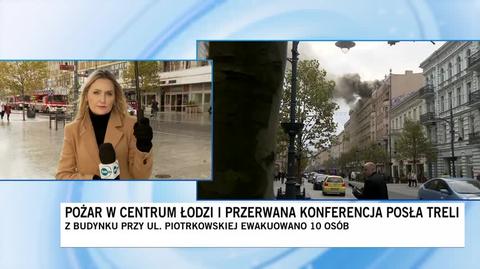Strażak o akcji gaśniczej w centrum Łodzi