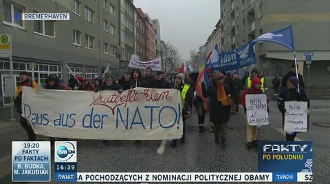 Protest przeciwko obecności amerykańskich wojsk w Bremerhaven