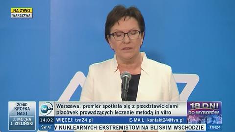 Premier Ewa Kopacz o rządowym programie leczenia metodą in vitro 