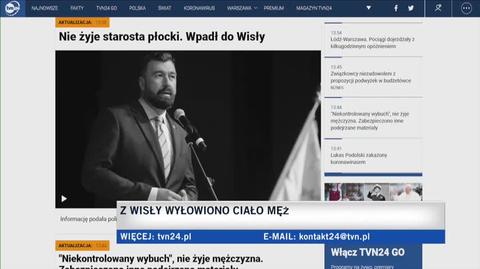 Płock: Nie żyje Mariusz Bieniek, starosta płocki. Ciało wyłowiono z Wisły