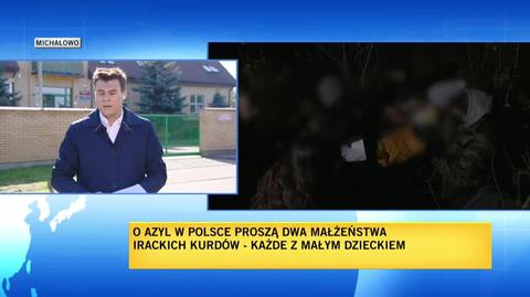 Reporter TVN24 o migrantach przewiezionych do jednostki Straży Granicznej w Bobrownikach