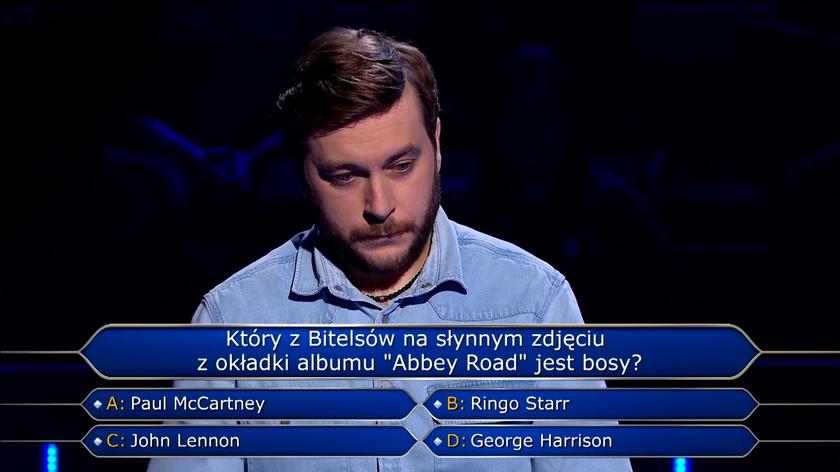 Który z Bitelsów na okładce albumu "Abbey Road" jest bosy? Pytanie z "Milionerów" za 125 tysięcy złotych