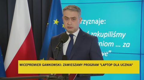 Wicepremier Gawkowski o terminie uruchomienia nowego programu i braku laptopów we wrześniu