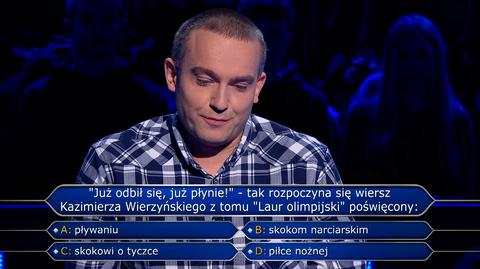 "Już się odbił, już płynie!". Pytanie w "Milionerach" o wiersz Wierzyńskiego za 40 tysięcy złotych