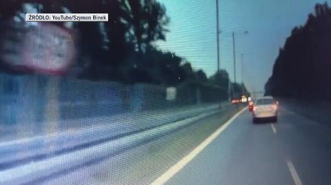 Wideo z jazdy ciężarówki pod prąd na DK1