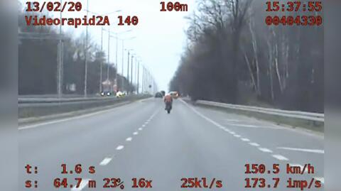 Poznań, ul. Warszawska: Motocyklista jechał ponad 150 km/h
