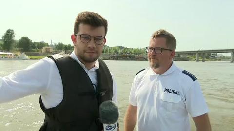 Aspirant sztabowy Marcin Zawadzki z Komisariatu Rzecznego Policji o patrolu nad Wisłą. "Apel: ceńmy swoje życie"
