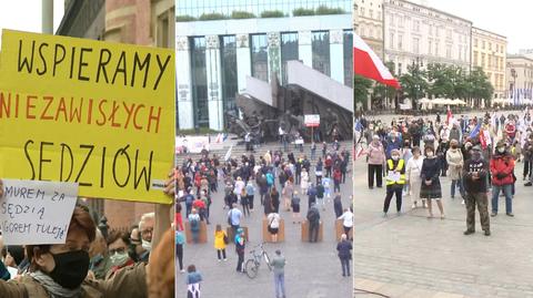 Protest w obronie sędziego Tulei w Warszawie