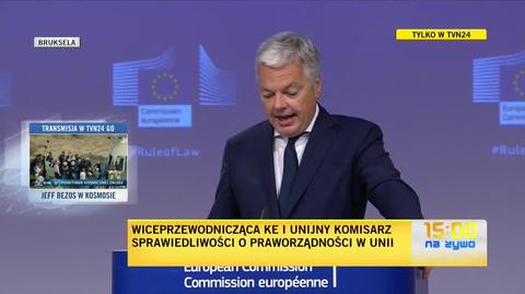 Reynders: zwracamy się do polskich władz, by respektowały decyzje TSUE