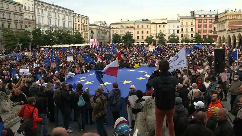 Zakończyła się prounijna manifestacja w Krakowie