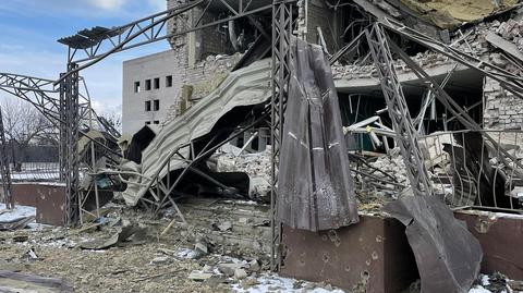 Zniszczony szpital miejski w Iziumie (08.03.2022)