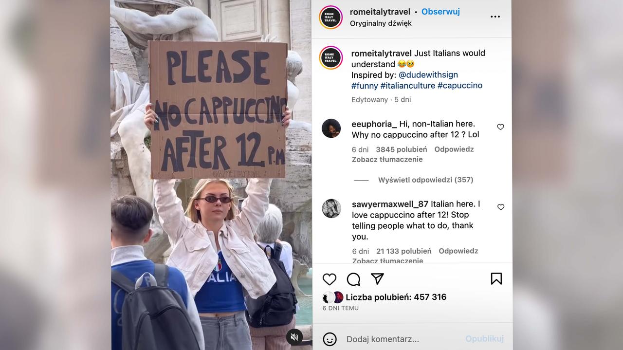 Italia.  «Por favor, nada de capuchino después de las 12».  Atractivo inusual en Roma