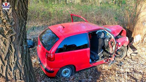 Śmiertelny wypadek w Jelnicy. Kierowca uderzył w drzewo