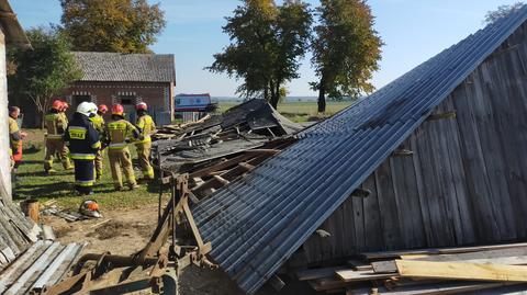 Wypadek podczas rozbiórki stodoły. Nie żyje 77-latek (materiał z 10.10.2022)