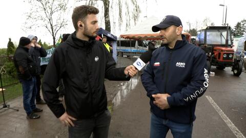 Reakcja protestujących rolników w Hrubieszowie na propozycje PiS