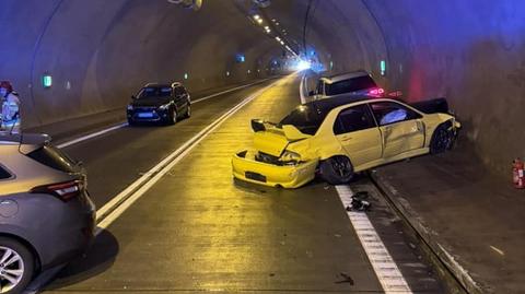 Poważny wypadek w tunelu na S1 koło Żywca