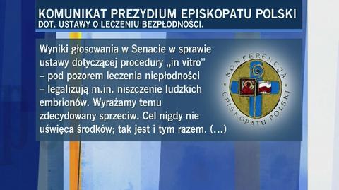 Komunikat Prezydium Episkopatu Polski dot. in vitro