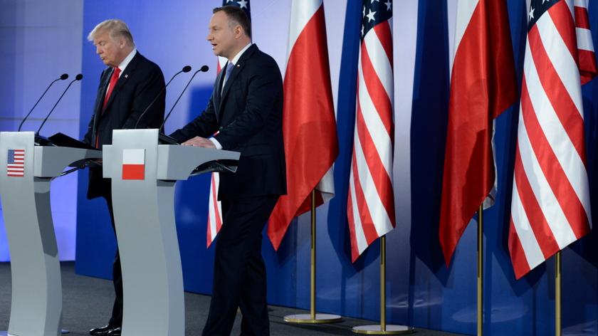 Donald Trump i Andrzej Duda odpowiadali na pytanie dziennikarza "Faktów" TVN