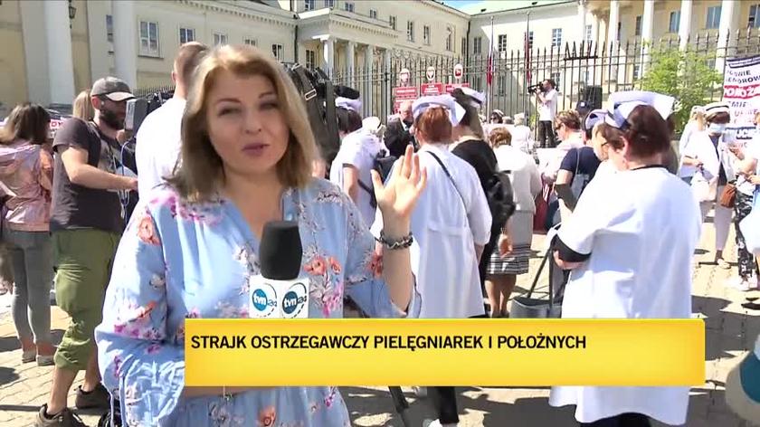 Manifestacja pielęgniarek w Warszawie