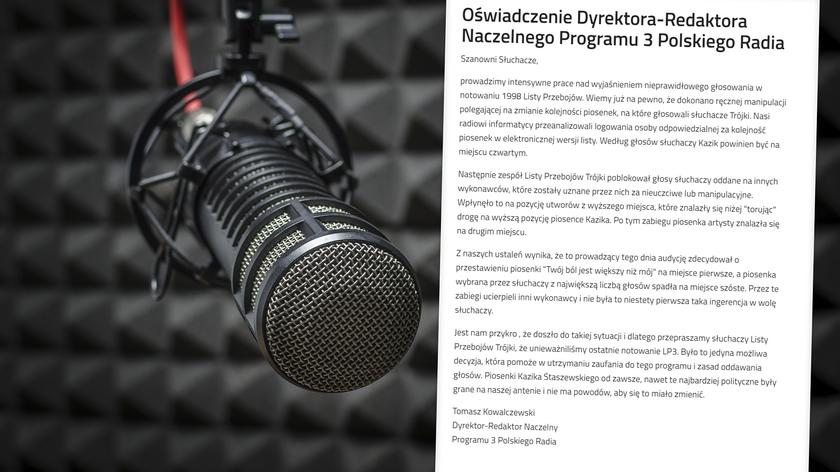 "Twój ból jest lepszy niż mój" Kazika na 1. miejscu LP3. Informacje zniknęły ze strony radia