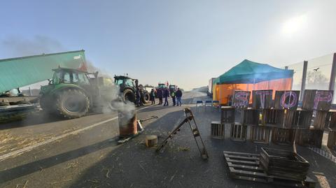 Protest rolników na autostradzie A2 pod Zgierzem