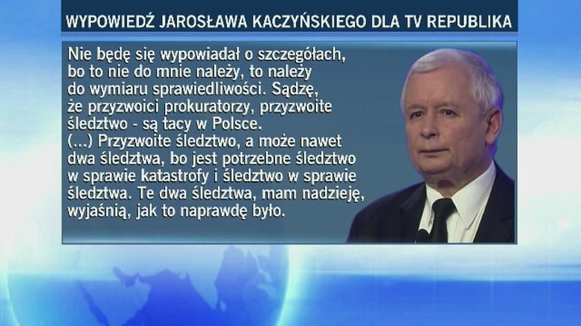 Kaczyński: potrzebne dwa śledztwa ws. Smoleńska