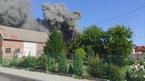 Pożar hali w Borkowie