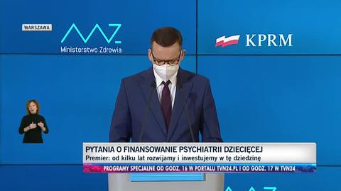 Morawiecki: NFZ całkowicie zniósł limity w zakresie świadczeń psychiatrycznych dla dzieci i młodzieży 