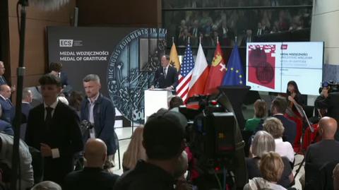 Całe przemówienie Marka Brzezinskiego po odebraniu Medalu  Wdzięczności dla Emilie i Zbigniewa Brzezińskich 