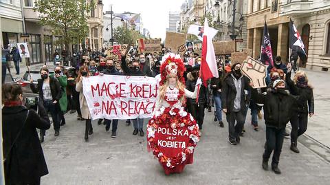 Protest w Łodzi przeciw orzeczeniu Trybunału Konstytucyjnego 