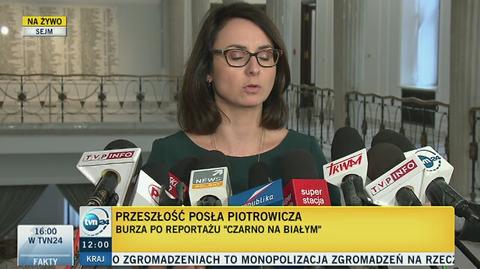 Gasiuk-Pihowicz: wnioski o ukaranie Piotrowicza i Rzońcy