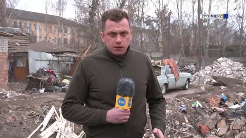 Zniszczenia w Żytomierzu po ataku rakietowym. Relacja Wojciecha Bojanowskiego (wideo z 7.03.2022)