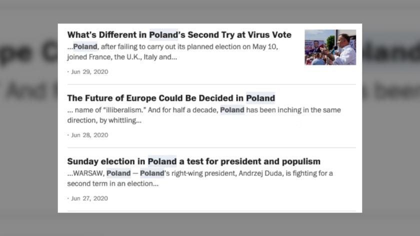 Amerykańskie media o pierwszej turze wyborów prezydenckich w Polsce